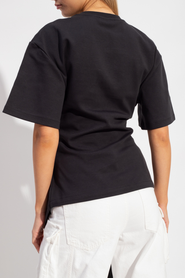 T-SHIRT CON SCOLLO A BARCA - shirt with tie waist The Attico